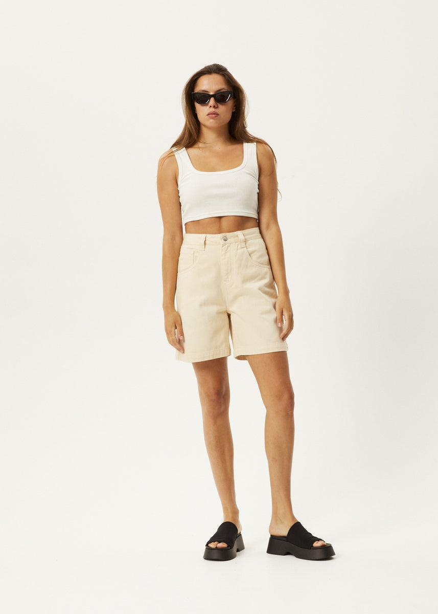 Afends Womens Fuji - Relaxed Cargo Short - Black - Afends AU.