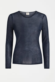 Elk Sheer Long Sleeve T Shirt - Space Blue