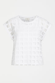 Elk Grid Burnout Top - White - Last One