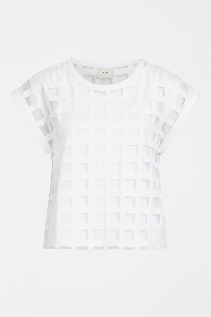 Elk Grid Burnout Top - White - Last One