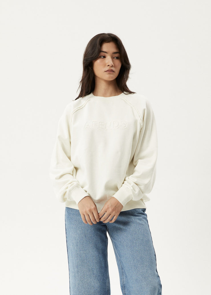 Cutback Recycled Raglan Sweat - Off White