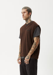 Gothic Recycled Knit Vest - Coffee