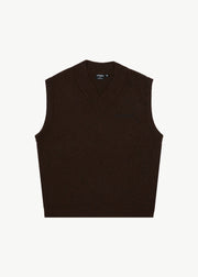 Gothic Recycled Knit Vest - Coffee