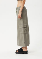 Tasman Organic Cargo Maxi Skirt - Grey Olive