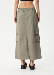 Tasman Organic Cargo Maxi Skirt - Grey Olive