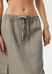 Tasman Organic Cargo Maxi Skirt - Grey Olive