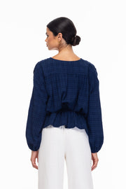 Lucia Top - Navy Check