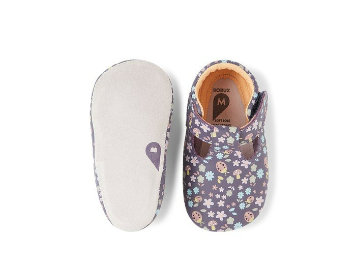 Bobux Soft Soles - Meadow Grape + Floral - Coming Soon