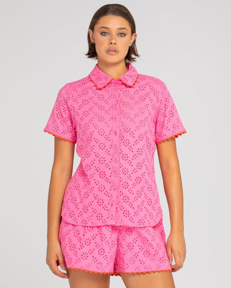 Brazil Shirt - Broderie Pink