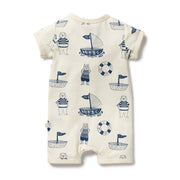 Nautical Bear Organic  Boyleg Zipsuit