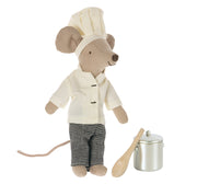 Maileg Chef Mouse w Pot & Spoon