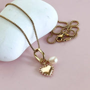 Dotty Heart & Pearl Necklace