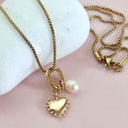 Dotty Heart & Pearl Necklace