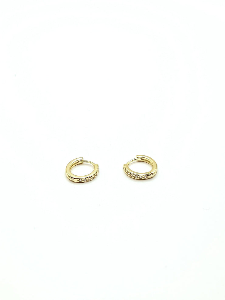 Gold Diamante Huggie Earrings