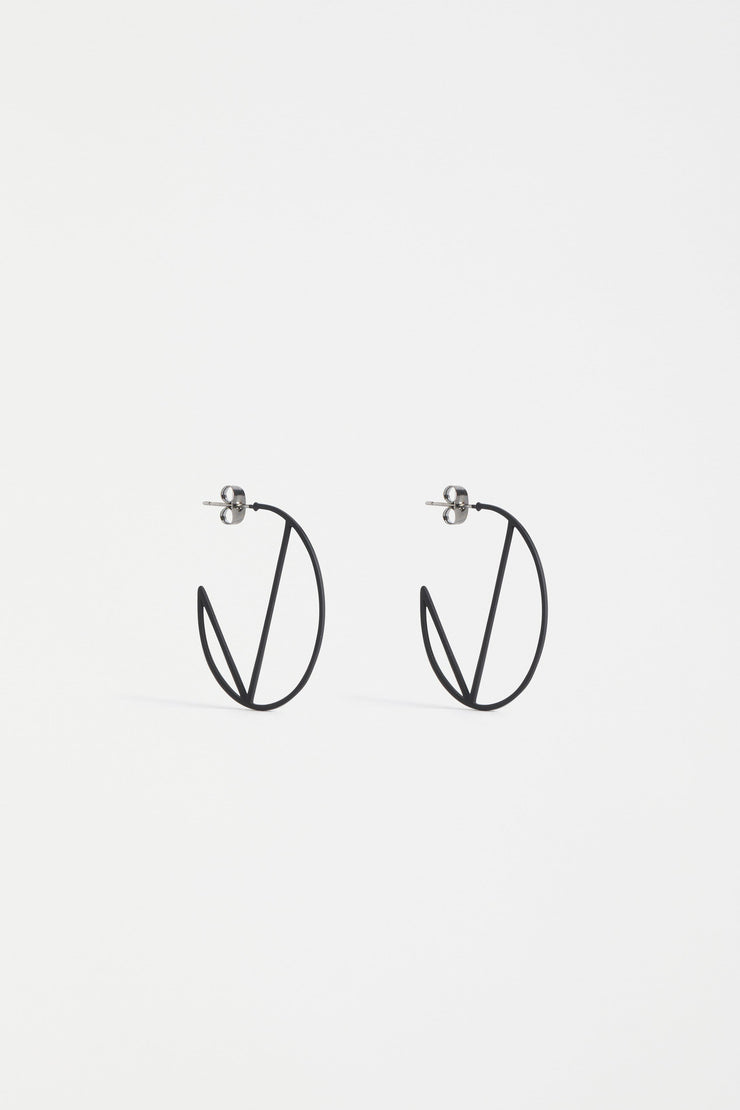 Elk Almi Hoop Earrings - Black