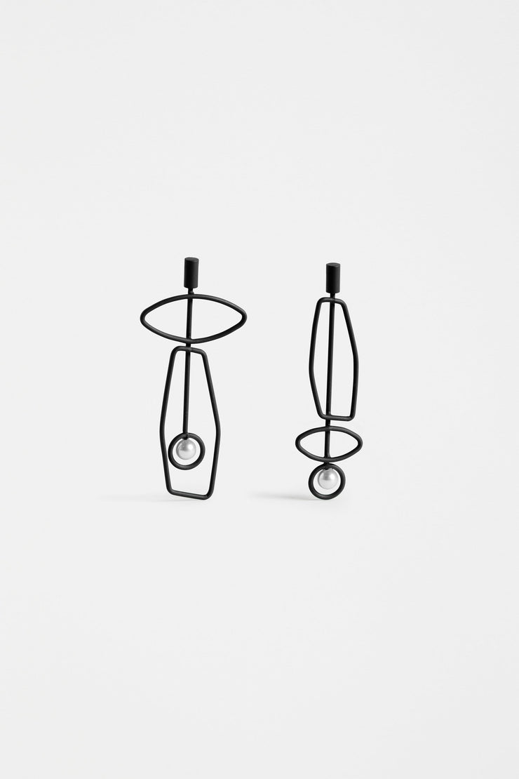 Silma Drop Earrings - Black