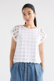 Elk Grid Burnout Top - White - Last One