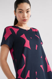 Elk Haki Dress - Navy Tera Print Last One