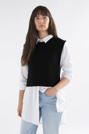 Elk Lunel Knit Vest - Black