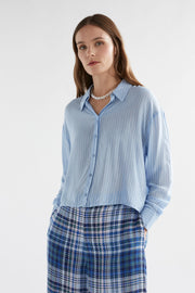 Elk Sera Shirt - Pale Blue Stripe