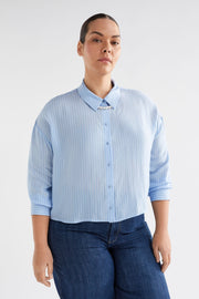 Elk Sera Shirt - Pale Blue Stripe