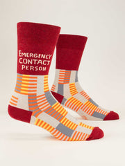 Mens Crew Socks - Emergency Contact