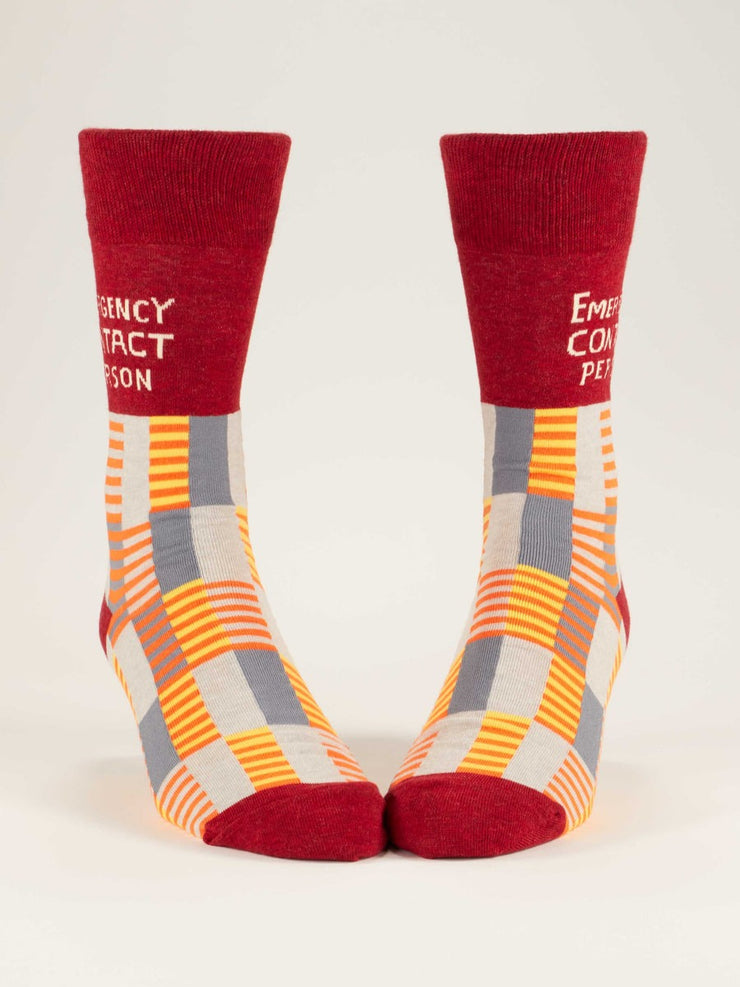 Mens Crew Socks - Emergency Contact