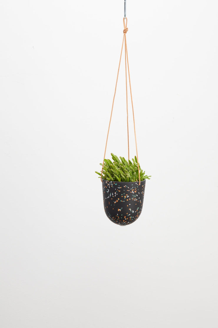 Hanging Black Terrazzo Planter