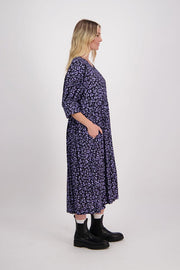 Briarwood Heather Dress - Blue Animal