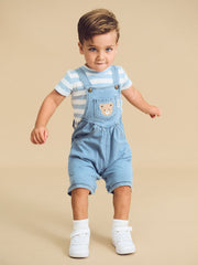 Huxbear Knit Denim Short Overalls