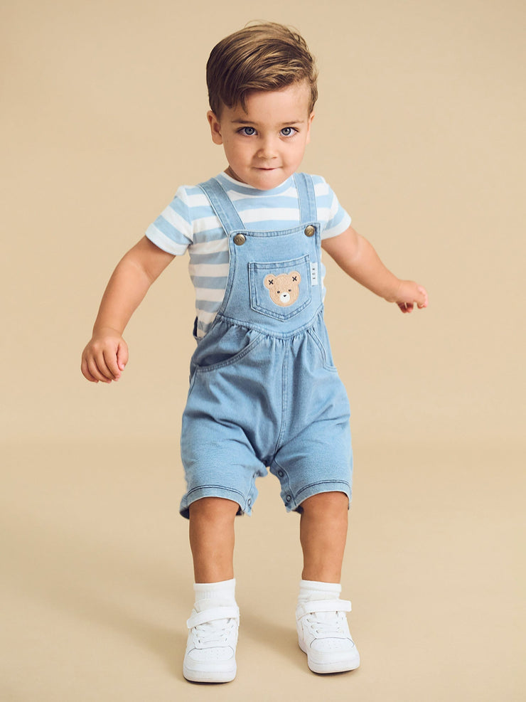 Huxbear Knit Denim Short Overalls Was $85 Now