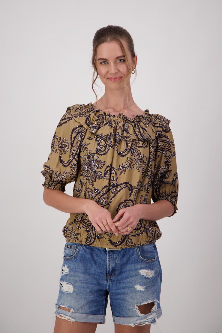 Jazelle Top - Camel Paisley Was $269 Now