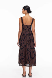 Kiss Me Again Dress - Black/Chocolate Floral Print