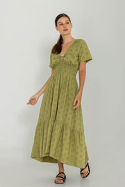 Lasting Lights Dress - Fern Cotton Anglaise Moss