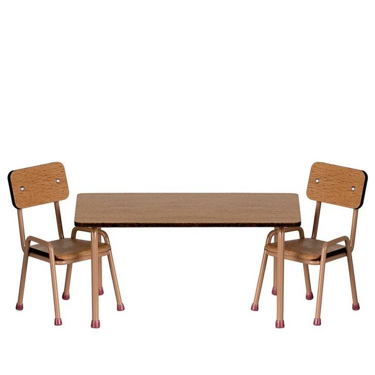 Maileg Table & Chair Set - Mouse Dark Powder