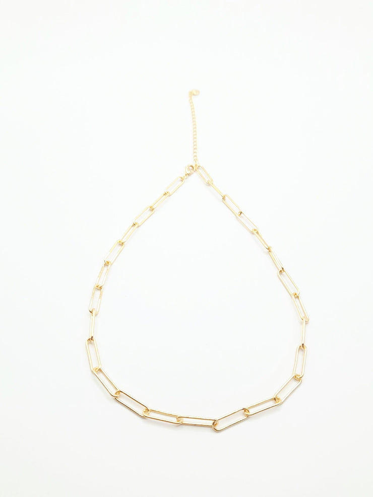 Gold Paperclip Chain Necklace