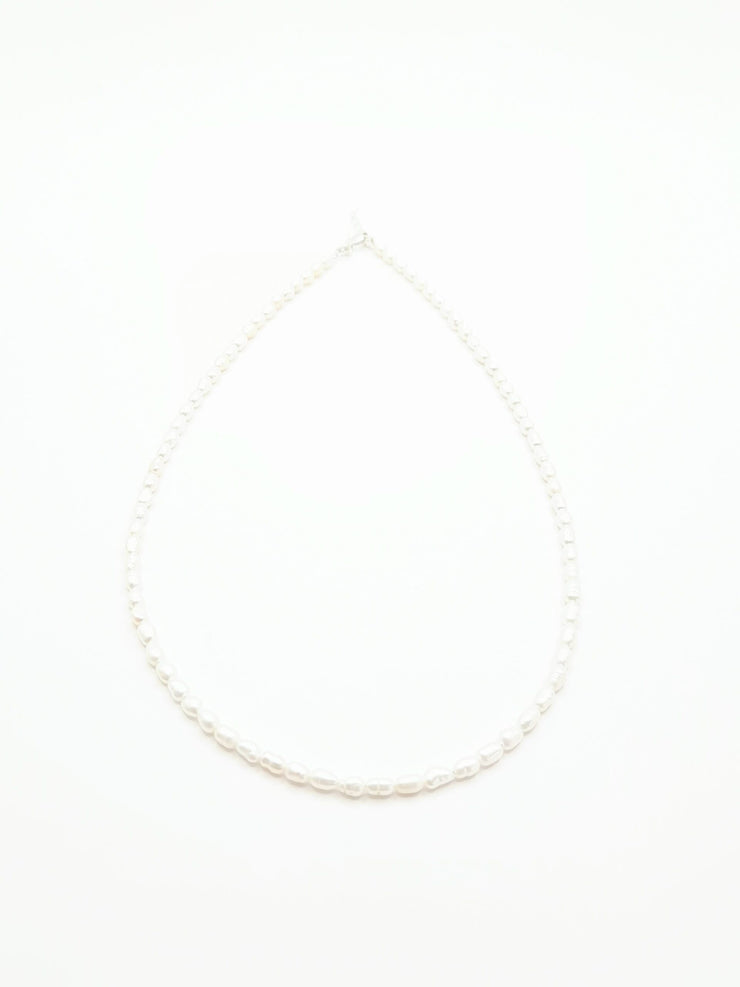 Sterling Silver Micro Pearl Necklace