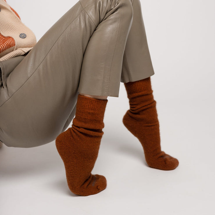 Nooan Piha Possum Socks - Leather Brown