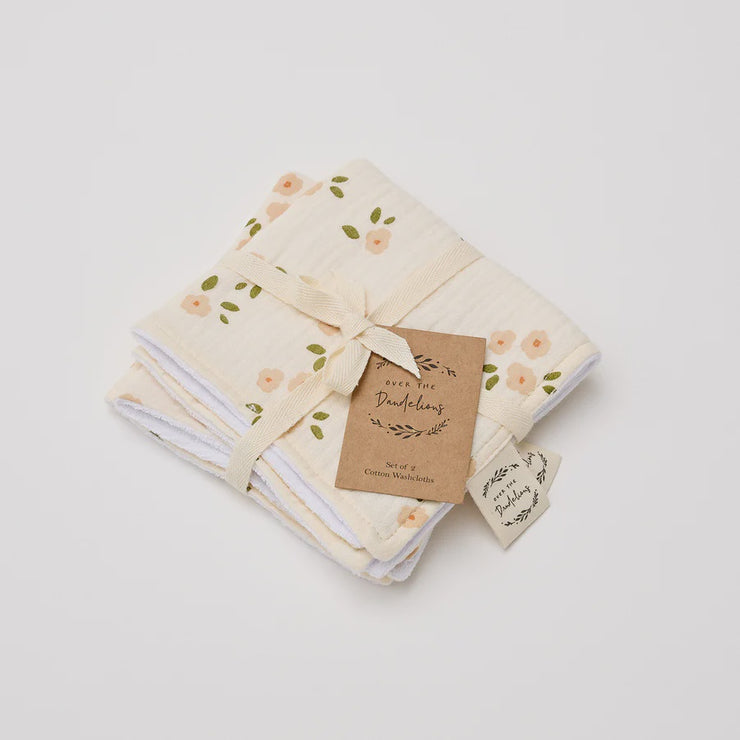 Organic Muslin Washcloth Daisy - Set of 2