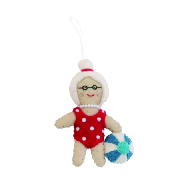 Hanging Christmas Decorations: Mrs Claus In Swimsuit 2024