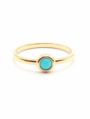 18K French Gold Petite Turquoise Ring