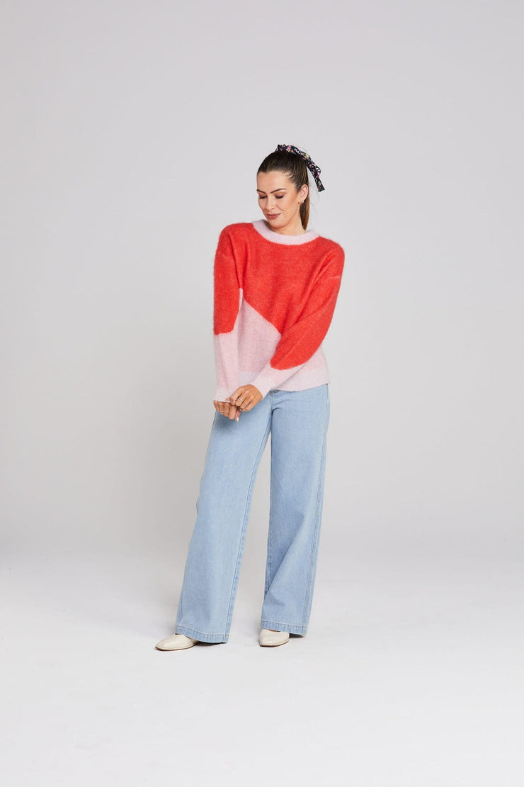 Split Jumper - Pinky Tomato