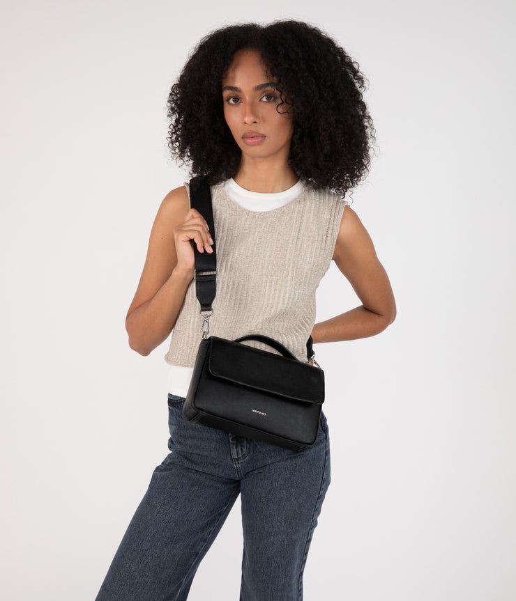 Vegan Crossbody Bag - Heart Sol Black Was $219 Now