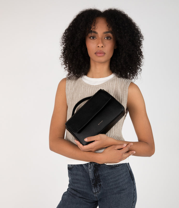 Vegan Crossbody Bag - Heart Sol Black