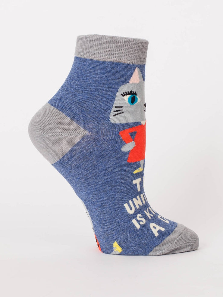 Womens Ankle Socks - The Universe Is Kind Of A Dick