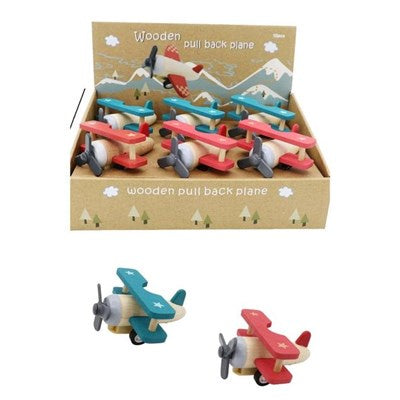 Wooden Pull Back Classic Plane