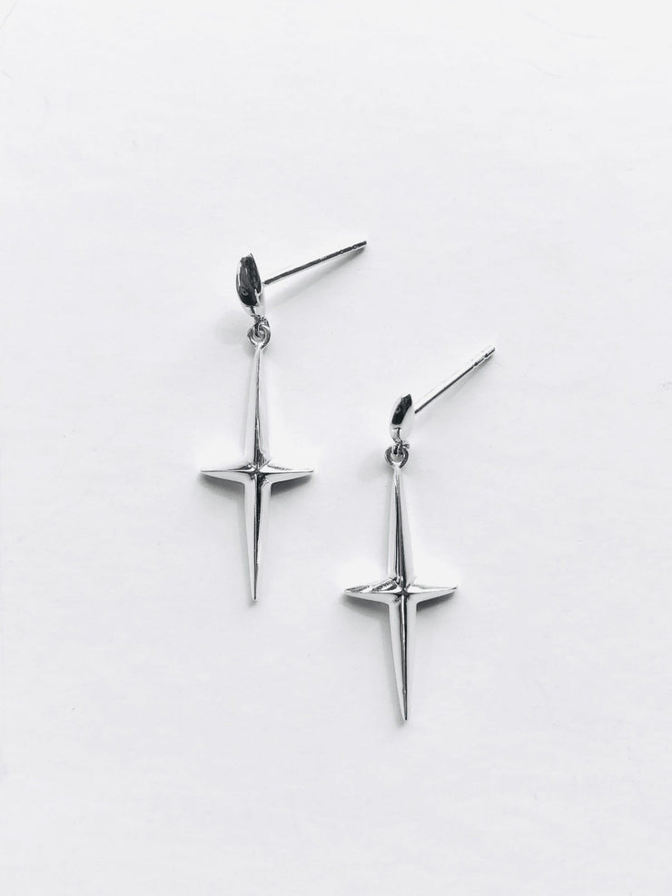 S/S Silver Cross Earrings