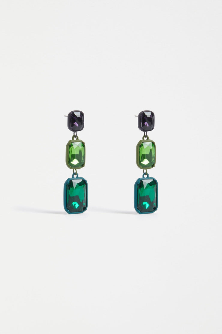 Jule Long Drop Earrings - Teal