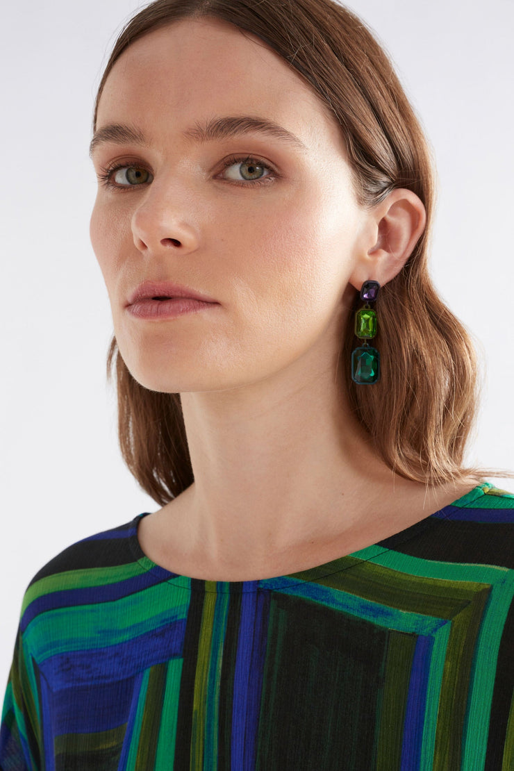 Jule Long Drop Earrings - Teal