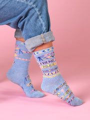 Womens Crew Socks - Friend Power